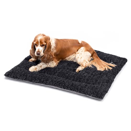 Britisches Hundebett aus Wolle, maschinenwaschbar, gesteppt, Käfigunterlage mit Tweed-Basis, luxuriöses kleines Hundebett (76 x 50 cm), hergestellt in England von Jenny Wren