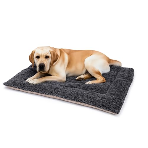 Britisches Hundebett aus Wolle, maschinenwaschbar, gesteppt, Käfigunterlage mit Tweed-Basis, luxuriöses mittelgroßes Hundebett (91 x 60 cm), hergestellt in England von Jenny Wren