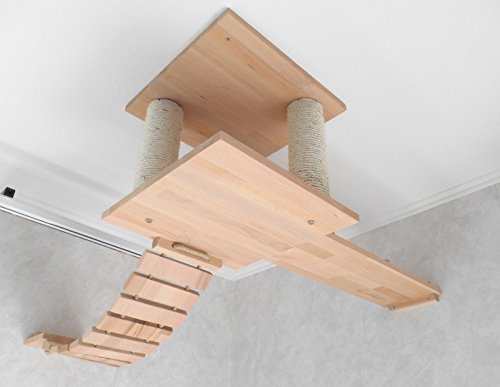 Jennys Tiershop Katzen Wandpark, handgefertigte Tiermöbel/Luxusmöbel, Katzenmöbel in vielen Ausführungen, Kratzbaum/Katzenbaum für die Wand. Hier: Deckenabhängung, 3 Teilig (15511fff) von Jennys Tiershop