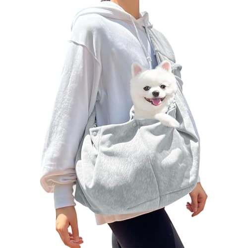 Hundetrage Adjustable Tasche für Haustier Transportbox & Schultertasche für Kleine Hunde & Welpen Haustier Umhängetasche für Outdoor & Reise (Grau) von Jennytim