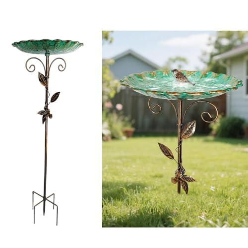 Jennytim Großer Vogelbad aus Metall 77cm, Standvogelbad für Garten, Frostsichere Vogeltränke aus Metall für Wildvögel, Vogeltränke für Außen, Gartendeko mit Wasserstelle für Balkon und Garten Jennytim Großer Vogelbad aus Metall 77cm, Standvogelbad für Garten, Frostsichere Vogeltränke aus Metall für Wildvögel, Vogeltränke für Außen, Gartendeko mit Wasserstelle für Balkon und Garten von Jennytim