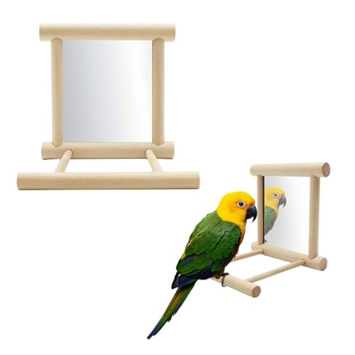 Jennytim Vogelkäfig Wellensittich, Spiegel mit Holzrahmen, Vogelkäfig Zubehör, Holz Vogel Papageien Spaß Spielzeug Mit Spiegel, Für Vögel Papagei Spielzeug Haustier Spielzeug Zubehör Jennytim Vogelkäfig Wellensittich, Spiegel mit Holzrahmen, Vogelkäfig Zubehör, Holz Vogel Papageien Spaß Spielzeug Mit Spiegel, Für Vögel Papagei Spielzeug Haustier Spielzeug Zubehör von Jennytim