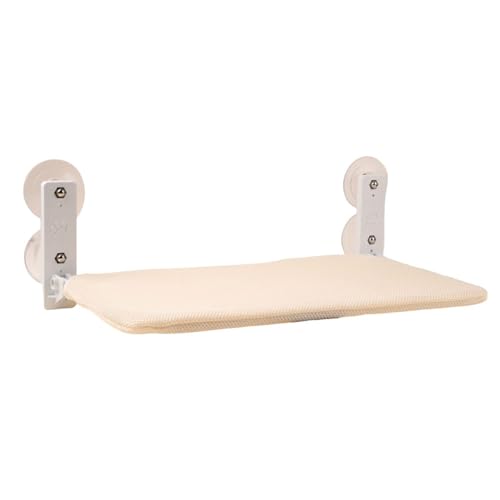 Katzen Hängematte Fenster Katzenbett mit Saugnäpfen für Balkon & Glas Gemütliche Katzenliege für Sonnenbad im Sommer Kuscheliger Hängesessel für Katzen (beige, Standardausführung) von Jennytim