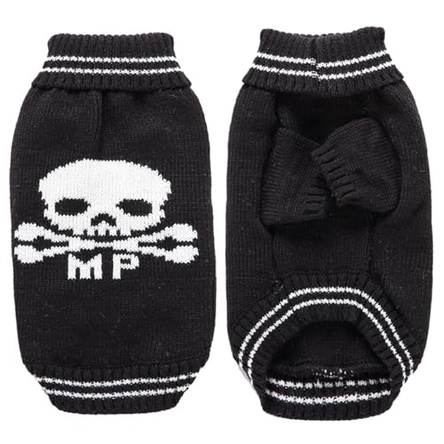 Hundepullover, Halloween Hundekleidung, atmungsaktiven elastischen Pullover, Schädelmuster Welpenkleidung mit gerippten hohen Ausschnitt und Manschette, Welpe für kleine Hunde, s, s Hundepullover, Halloween Hundekleidung, atmungsaktiven elastischen Pullover, Schädelmuster Welpenkleidung mit gerippten hohen Ausschnitt und Manschette, Welpe für kleine Hunde, s, s von Jeorywoet