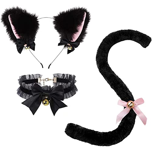 Jeorywoet Cat Cosplay -Kostüm für Mädchen 3pcs/Set Spitzen -Bowknotverstellbarer Kettenhöcher mit Bellplüsch niedlich Jeorywoet Cat Cosplay -Kostüm für Mädchen 3pcs/Set Spitzen -Bowknotverstellbarer Kettenhöcher mit Bellplüsch niedlich von Jeorywoet