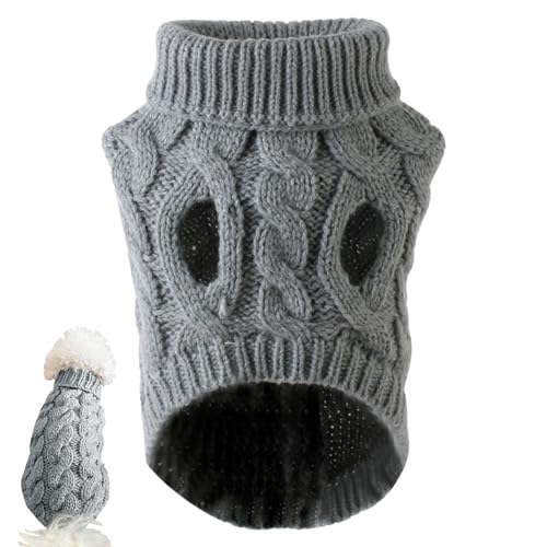Kleine Hund Pullover Schildkrötenpullover gestrickter Pullover Elastic Dog Christmas Pullover Winter Dicke warme klassische kleine Hundekleidung für Chihuahua, Yorkie, Teetasse, Dackelgrau L, kleine Kleine Hund Pullover Schildkrötenpullover gestrickter Pullover Elastic Dog Christmas Pullover Winter Dicke warme klassische kleine Hundekleidung für Chihuahua, Yorkie, Teetasse, Dackelgrau L, kleine von Jeorywoet