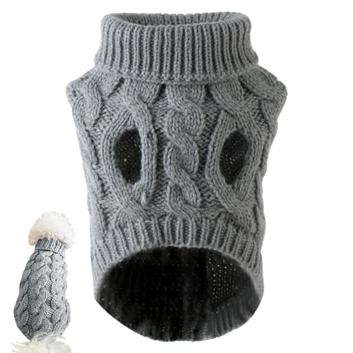 Kleiner Hund Pullover Rollkragenpullover gestrickter Pullover Elastic Dog Weihnachtspullover Winter Dicke warme klassische kleine Hundekleidung für Chihuahua, Yorkie, Teetasse, Dackelgrau M, kleine H Kleiner Hund Pullover Rollkragenpullover gestrickter Pullover Elastic Dog Weihnachtspullover Winter Dicke warme klassische kleine Hundekleidung für Chihuahua, Yorkie, Teetasse, Dackelgrau M, kleine H von Jeorywoet