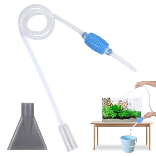 Aquarium-Reiniger, Kiesreiniger, Hand-Siphon und Bürste, für den täglichen Wasserwechsel, Filtersandreinigung, keine Notwendigkeit, Fische oder Pflanzen zu entfernen, perfekt für regelmäßigen von Jeqqinuz