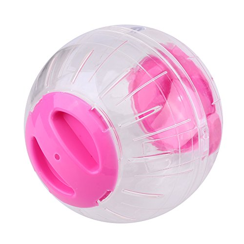 3 Farben 12 cm Hamster-Übungsball, Ball Mit Transparentem Kunststoffrad Für Zwerghamster, Kleine Haustiere, um Langeweile zu Reduzieren Und Die Aktivität zu Steigern(Rosa) von Jerliflyer