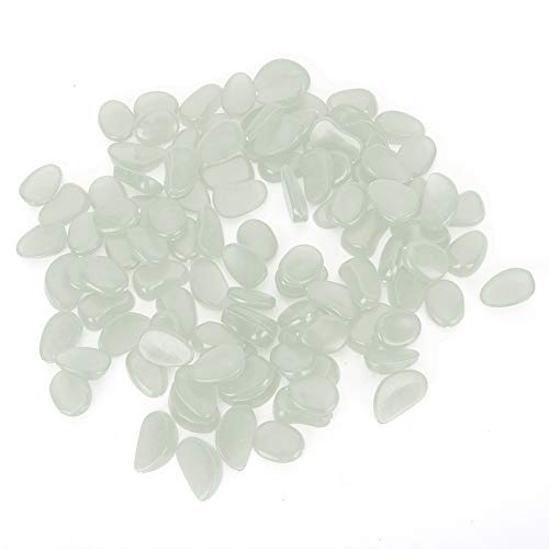 Jerliflyer 100Pcs Luminous Stone Fluorescent Garden Yard Indoor Aquarium Decoration Glow in The Dark Landscaping Stones Decorative Stones for Garden (Nature Color) von Jerliflyer