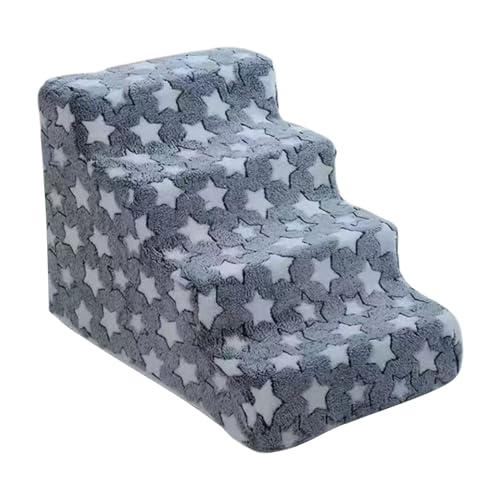Haustiertreppe, Kippschutz-Stabilitätssystem, 54 x 37 x 39 cm, abnehmbare Haustiertreppe, Kätzchenrampe, Fensterbank, leicht zu reinigen, für Welpen, Katzen, Wohnzimmer, Schlafzimmer, Arbeitszimmer von Jeruytgh