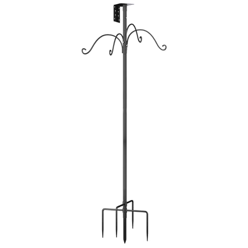 Jeruytgh Birdhouse Pole, Mit Eichhörnchen -Schalldämpfer, 193x30 cm, Hummingbird -Feeder -Ständer, Modularer Vogelhaus -Montagepol, Stahlkonstruktion, Zum Nisten, Rasengarten Und Im Freien von Jeruytgh