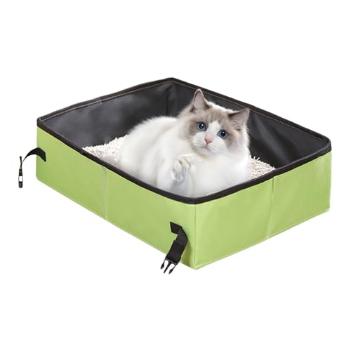 Jeruytgh Faltbare Katzenstreubox, tragbare Katzentoilette für Katzen | Oxford -Stoffklappenstreu Pan - Wasserdicht Jeruytgh Faltbare Katzenstreubox, tragbare Katzentoilette für Katzen | Oxford -Stoffklappenstreu Pan - Wasserdicht von Jeruytgh
