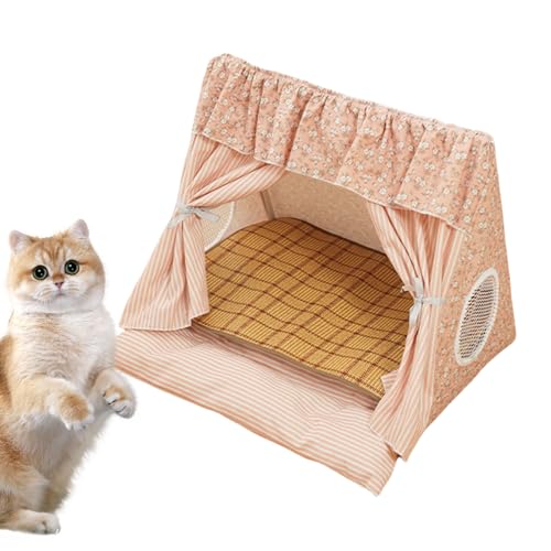 Jeruytgh Haustierzelt für Katzen, Katzenzelt, Höhlenhaus – abnehmbare Kühlmatte, bequeme Hütte, Haustierzubehör für Welpen, Kätzchen, Kaninchen und Kleintiere Jeruytgh Haustierzelt für Katzen, Katzenzelt, Höhlenhaus – abnehmbare Kühlmatte, bequeme Hütte, Haustierzubehör für Welpen, Kätzchen, Kaninchen und Kleintiere von Jeruytgh