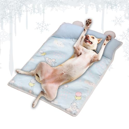 Jeruytgh Hundekühlkissen, Haustierschlafmatte Mit Kissen, Kühl Matte, Wasserdicht, Überhitzung, Klein/mittel, Für Kiste, Zwinger, Auto, Schlafzimmer, Heißes Wetter Verhindern von Jeruytgh