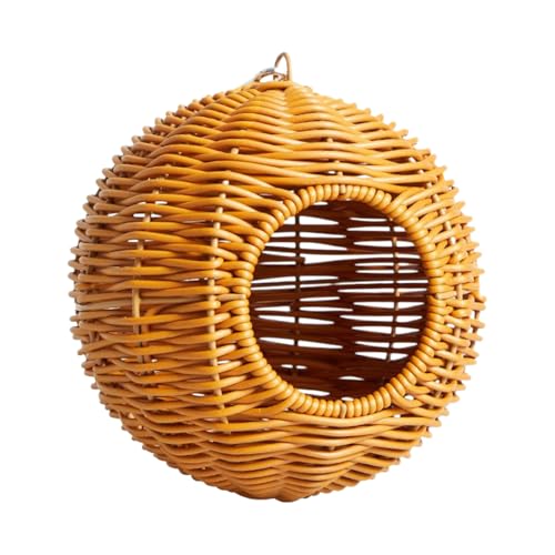 Jeruytgh Kolibri-Nest, Rattan-Kolibri-Haus – gewebter Unterschlupf, Haustierhütte für Zucker, Frettchen, Kanarienvögel, Nymphensittiche, Kleintiere Jeruytgh Kolibri-Nest, Rattan-Kolibri-Haus – gewebter Unterschlupf, Haustierhütte für Zucker, Frettchen, Kanarienvögel, Nymphensittiche, Kleintiere von Jeruytgh