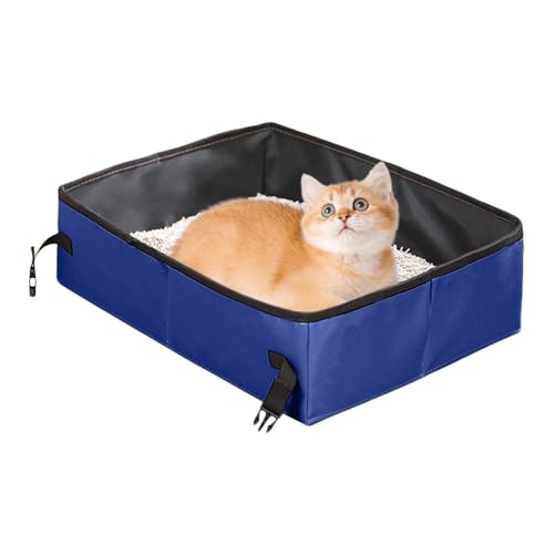 Jeruytgh Tragbare Katzentoilette für Katzen, Reiseabfallschachtel für Katzen,Oxford -Stoffklappenstreu Pan - Wasserdicht Jeruytgh Tragbare Katzentoilette für Katzen, Reiseabfallschachtel für Katzen,Oxford -Stoffklappenstreu Pan - Wasserdicht von Jeruytgh