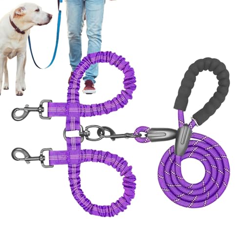 Jeruytgh Zugseil für Hunde, doppelte Welpen-Wanderleine | verstellbare, bequeme Katzen- und Welpenleine mit stoßdämpfendem Bungee für Training, Spielen, Camping, Garten Jeruytgh Zugseil für Hunde, doppelte Welpen-Wanderleine | verstellbare, bequeme Katzen- und Welpenleine mit stoßdämpfendem Bungee für Training, Spielen, Camping, Garten von Jeruytgh