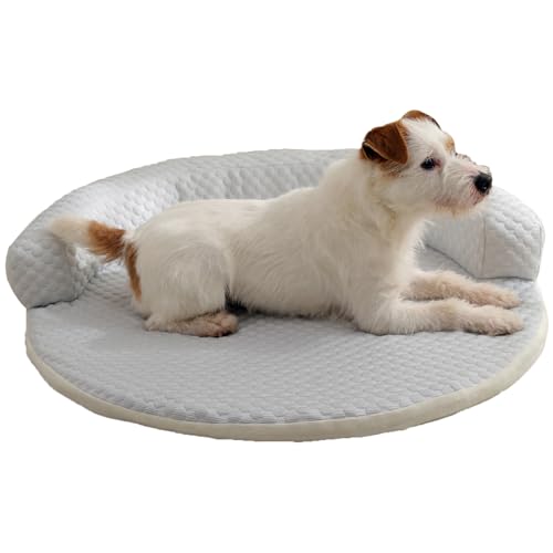 Katzenbett, Ice Silk Pet Kühlkissen, Waschbare Hundekühlungsmatte, Optimale Kopfhilfe, Sichere Nicht-Schlupf-Basis, 50 X 50 Cm, Für Den Sommer Im Sommer Gartenhotel Hotel Auto Reisefamilie Picknick Ve von Jeruytgh