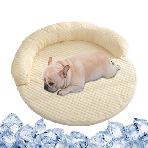 Katzenbett, Ice Silk Pet Kühlkissen, Waschbare Hundekühlungsmatte, Optimale Kopfhilfe, Sichere Nicht-Schlupf-Basis, 50 X 50 Cm, Für Den Sommer Im Sommer Gartenhotel Hotel Auto Reisefamilie Picknick Ve von Jeruytgh
