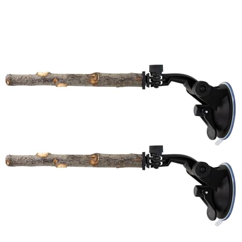 Saugbecher-Vogelperch Mit Einstellbarem Design, 20 cm/7,87 Zoll, Saughotelstange, Holzvogelstand, Easy-Mount-Design, Zum Montieren An Fenster, Spiegeln Oder Glas von Jeruytgh