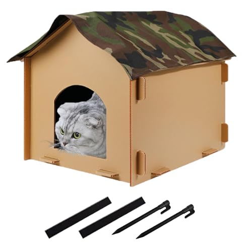 Wasserdichtes Katzenhaus | Katzenhaus | Faltbarer Streunkatzen-Unterstand | Hund kleines Haus | Einfache Montage Wasserdichtes Haustierhaus | Warme Höhle für Haustiere Wasserdichtes Katzenhaus | Katzenhaus | Faltbarer Streunkatzen-Unterstand | Hund kleines Haus | Einfache Montage Wasserdichtes Haustierhaus | Warme Höhle für Haustiere von Jeruytgh