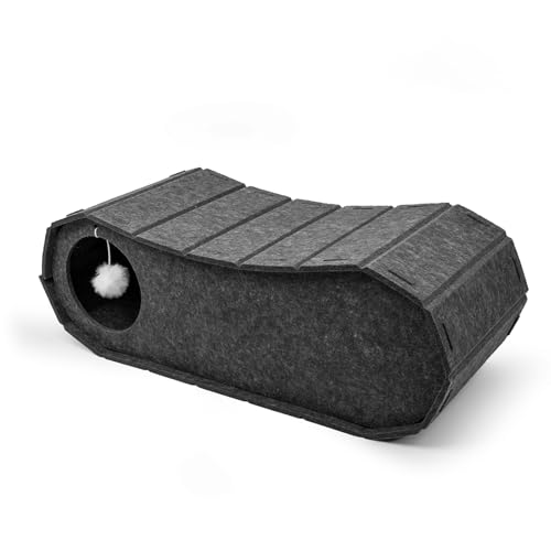 Katze Kratzbrett Lounge Bett, Filz Material Katze Kratzer Haus mit Katze Ball Fetch Spielzeug für Indoor-Katzen, langlebige Katze Kratzbox Reversible Katze Haus Kratzer leicht zu fegen von Jerylota