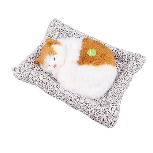 Jerys Schlafendes Katzen-Dekorationsspielzeug, Tragbare Schlafende Ausgestopfte Katze aus Bambuskohle Als Dekoration (Gelbe Patch-Katze) von Jerys
