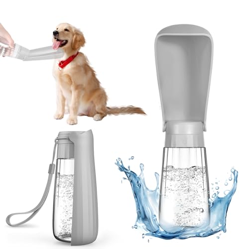 550 ML Trinkflasche für Hunde für Unterwegs, 150°°Foldable Design Trinkflasche Tragbar Hund,Dicht Hunde Wasserflasche für Unterwegs, Tägliche Spaziergänge,Reisen,Camping von Jesinor