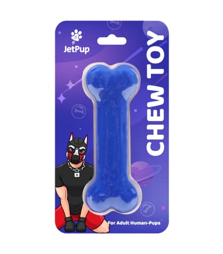 JetPup Kauspielzeug für Welpen, Knochen, Kauspielzeug in menschlicher Qualität, 100% lebensmittelechtes Silikon (Blauer Knochen) von JetPup