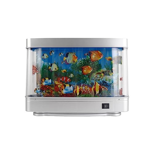 Jevina Led-Aquarium-Lampe, Nachtlicht, Dynamischer Virtueller Ozean, Künstliche Tropische Landschaft, Niedliche Raumdekoration, EU-Stecker von Jevina