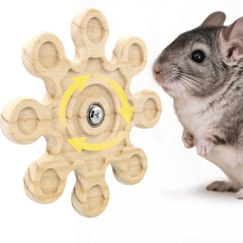 Jevnd Chinchilla-Spielzeug aus Holz, drehbar, Kauspielzeug für Meerschweinchen von Jevnd
