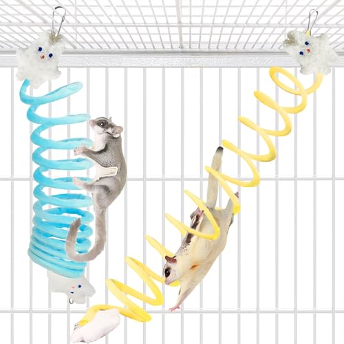 Jevnd Sugar Glider Spielzeug, elastische Zuckergleiter, Kletterseile, hängendes Zuckerkäfig-Zubehör, Rattenanreicherung, Kletterspielzeug, weiche Haptik, kleines Haustier-Schaukelspielzeug (2 Stück Jevnd Sugar Glider Spielzeug, elastische Zuckergleiter, Kletterseile, hängendes Zuckerkäfig-Zubehör, Rattenanreicherung, Kletterspielzeug, weiche Haptik, kleines Haustier-Schaukelspielzeug (2 Stück von Jevnd