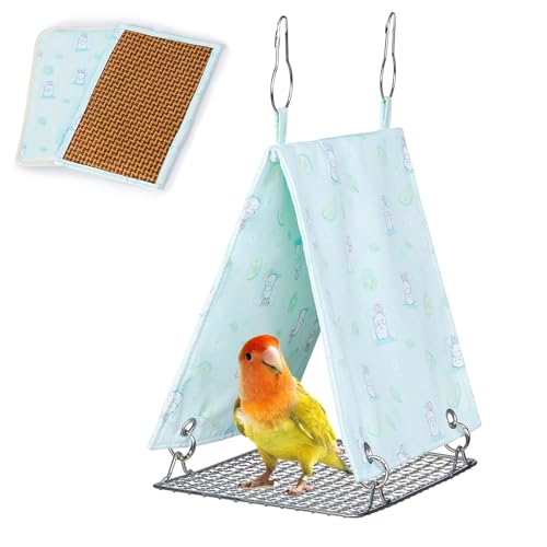 Vogelbett für Käfig mit stabilem Boden, wasserdichtes Vogelnest für Sittich, hängende mittelgroße Vogelhängemattenschaukel, Vogelzelte für Papageien, Vogelschlafhütte, Versteck Höhle für Wellensittich von Jevnd