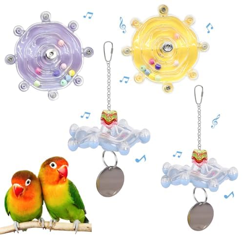 Vogelspielzeug für Sittiche, buntes Sittichspielzeug, Rad, interaktives Spinner-Rassel, Papageienspielzeug, Nymphensittich-Spielzeug für Vogelkäfig, Kauübung für Sittiche, Wellensittiche von Jevnd