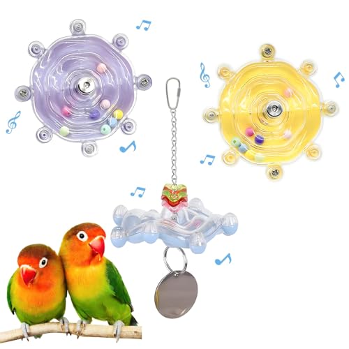Vogelspielzeug für Sittiche, buntes Sittichspielzeug, Rad, interaktives Spinner-Rassel, Papageienspielzeug, Nymphensittich-Spielzeug für Vogelkäfig, Kauübung für Sittiche, Wellensittiche von Jevnd