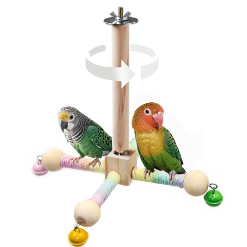 Vogelständer Sitzstange Spielzeug mit Glocken von Jevnd