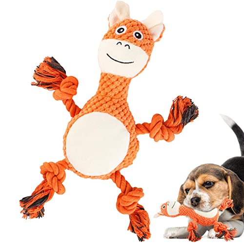 Jextou Quietschendes Hundespielzeug, Welpenspielzeug zum Zahnen, Quietschspielzeug für kleine mittelgroße Hunde, zum Spielen im Innenbereich, unterstützt aktives Beißen von Jextou