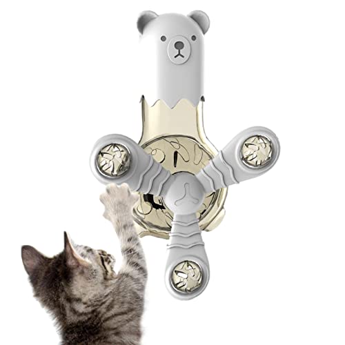 Jextou Spinnendes Windmühlen-Spielzeug für Katzen | 360 Grad drehbarer Futterspender Windmühle Katzenspielzeug - Drehteller, aufhängbares Haustier-Erziehungsspielzeug für kleine, mittelgroße Hunde von Jextou
