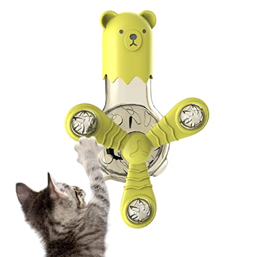 Jextou Windmühle Katzenspielzeug drehen,360 Grad drehbarer Futterspender Windmühle Katzenspielzeug - Aufhängbares multifunktionales Haustierspielzeug für Katzen, Hunde, Welpen, Bewegung, Intelligenz von Jextou