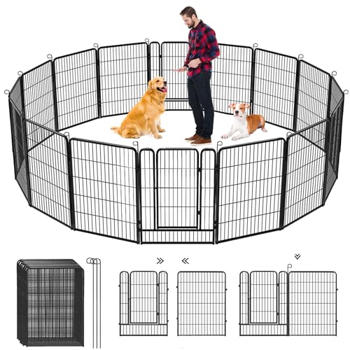 Jhsomdr Hunde-Laufstall für den Außenbereich, 14 Paneele, robuster Hundegehege, 81,3 cm, Welpen-Laufstall, für den Innenbereich, rostfrei, Übungszaun mit Türen für mittelgroße und kleine Hunde, Jhsomdr Hunde-Laufstall für den Außenbereich, 14 Paneele, robuster Hundegehege, 81,3 cm, Welpen-Laufstall, für den Innenbereich, rostfrei, Übungszaun mit Türen für mittelgroße und kleine Hunde, von Jhsomdr