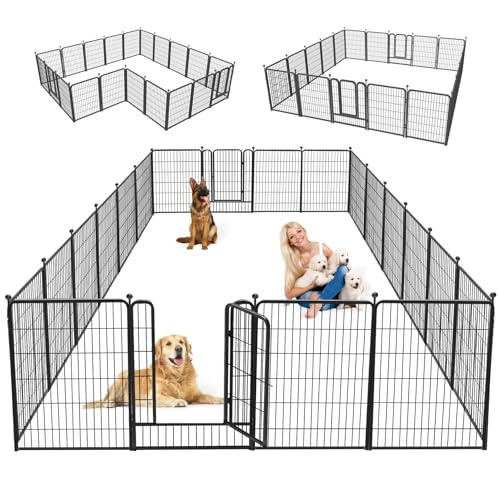 Jhsomdr Laufstall für Hunde, faltbar, 20 Paneele, 101,6 cm Höhe, Haustiergehege, Hundezaun, Outdoor, mit abschließbarer Tür für große, mittelgroße und kleine Hunde, Welpenlaufstall, Wohnmobil, Camping Jhsomdr Laufstall für Hunde, faltbar, 20 Paneele, 101,6 cm Höhe, Haustiergehege, Hundezaun, Outdoor, mit abschließbarer Tür für große, mittelgroße und kleine Hunde, Welpenlaufstall, Wohnmobil, Camping von Jhsomdr