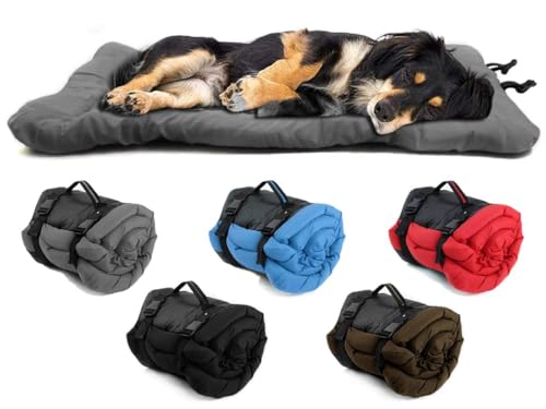 JiaWell Faltbare wasserdichte Hundebett matratze, leicht zu reinigen, Rutschfester Boden, faltbar und zusammenrollbar, geeignet for Outdoor-Reisen und Camping,Hundekiste,Sofa,Boden(Grau,90 * 60 cm) von JiaWell
