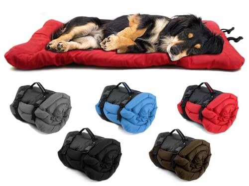 JiaWell Faltbare wasserdichte Hundebett matratze, leicht zu reinigen, Rutschfester Boden, faltbar und zusammenrollbar, geeignet for Outdoor-Reisen und Camping,Hundekiste,Sofa,Boden(Rot,120 * 80 cm) von JiaWell