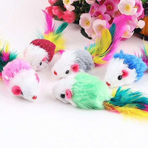 Jiacheng29 10 Stück/Lot Weiche Fleece Falsche Maus Katzenspielzeug Bunte Feder Lustige Spielmäuse Jiacheng29 10 Stück/Lot Weiche Fleece Falsche Maus Katzenspielzeug Bunte Feder Lustige Spielmäuse von Jiacheng29