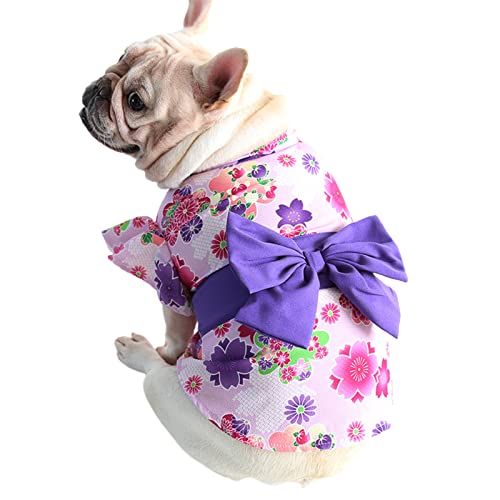 Jiacheng29_ Hundekostüm für Welpen, verschleißfest, attraktiv, Kimono-Stil, für Reisen, Rosa, Größe S von Jiacheng29_