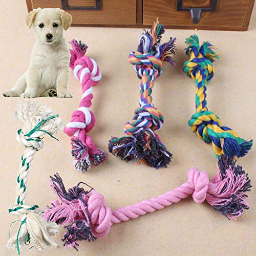 Jiacheng29_ Hundespielzeug Hund Welpe Doppelknoten Baumwolle Seil Molar Knochen Form Training Kauspielzeug für Welpen Hunde von Jiacheng29_