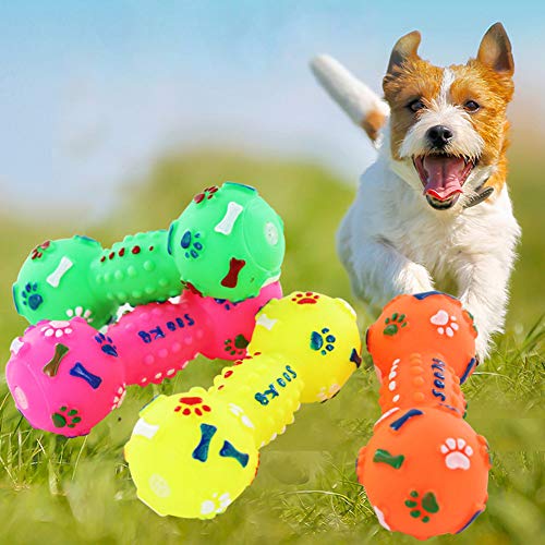 Jiacheng29_ Hundespielzeug für Hunde und Katzen, gepunktet, Knochenform, quietschend, interaktives Spielzeug für Welpen (zufällige Farbe) von Jiacheng29_