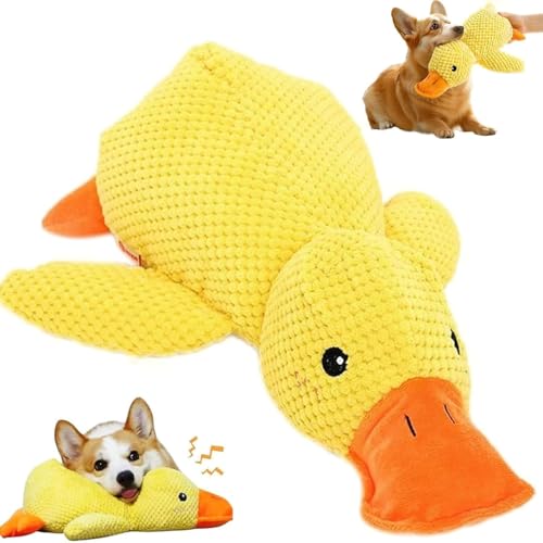 Anti Stress Ente Hund,Interaktives Hundespielzeug Unzerstörbar,Quietschspielzeug Hund Kuscheltier,Anti Stress Ente Für Hunde,Dog Toys für Kleine,Quietschendes Plüsch-Spielzeug für Kleine Mittlere von Jiahuade