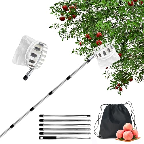 2.4M Apfelpflücker,Kirschenpflücker mit Teleskopstiel,Obstpflücker für Kirschen,Pflaumenpflücker,Obstpflücker mit Teleskopstiel,Fruit Picker von Jiahuade